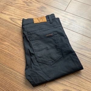 Black Nudie Jeans Slim Jim Dry Japan Jeans